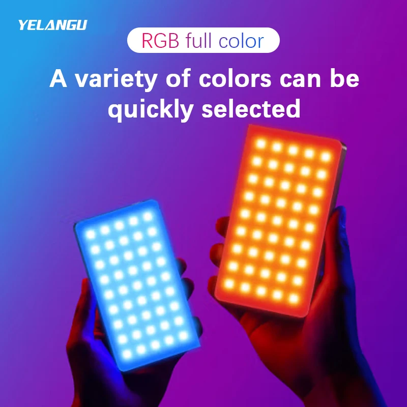 YELANGU RGB LED Video Light W140 Camera Light Full Color Dimmable 2500-9000K Fill Light Live Vlog Photography Photo Studio Lamp