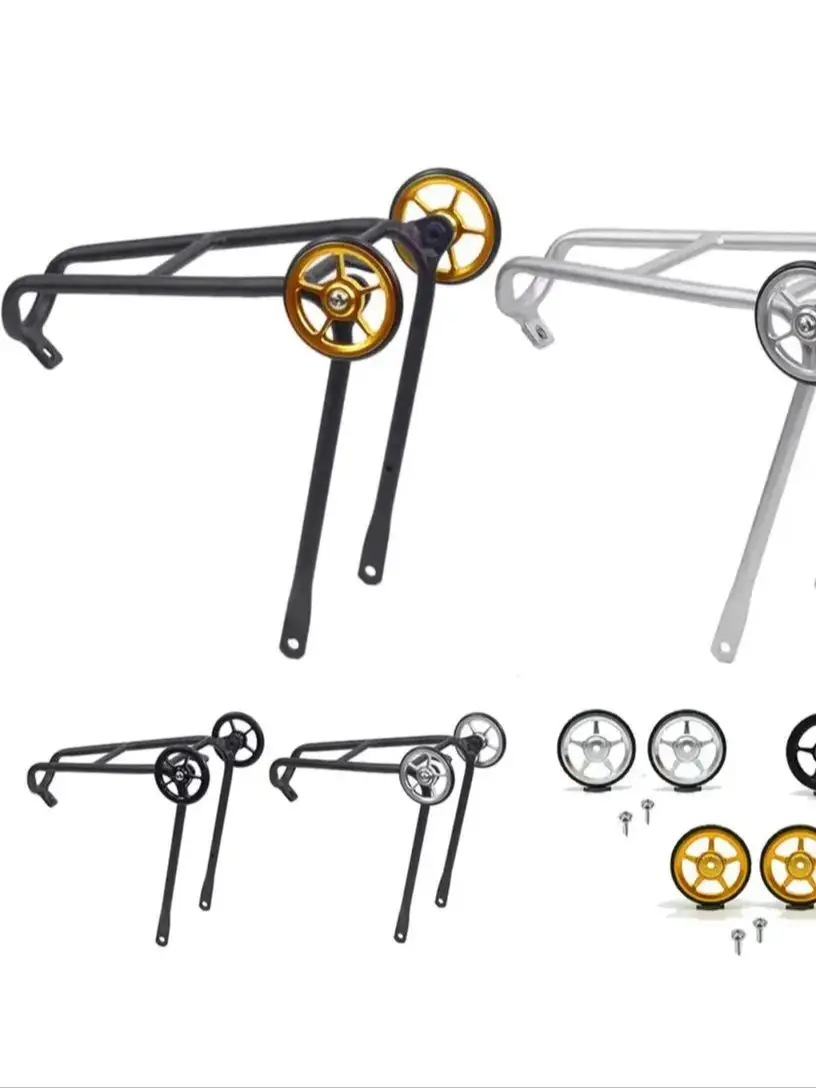 AliExpress SILVEROCK ACEOFFIX Bicycle Alloy Rear Shelf Q Rack with Easywheels for Brompton 3SIXTY PIKES Folding Bike, Lightweight Rear Rack, 150g
