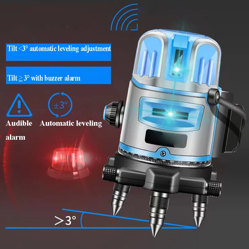Imagem -02 - Laser Azul Nível de Instrumentos Ópticos Alta Potência Receptor Laser Ferramenta Medição Auto Nivelamento Ferramentas Construção Laser Nível