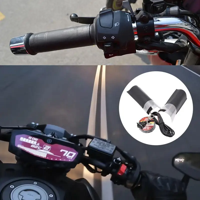 

Motorcycle Heated Grips 1 Pair Heating Hand Grips Warm and Comfortable Heated Hand Grips Electric Handle Grip Grip Heaters