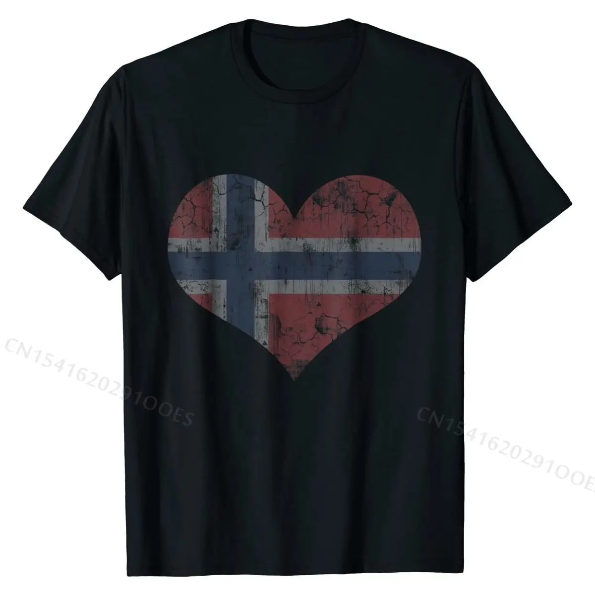 Norway Flag T-Shirt Norwegian Heart Norge Shirt Top T-shirts Crazy Retro Men Tops T Shirt Crazy Cotton