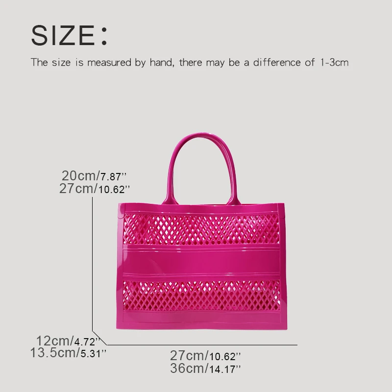 Fashion Jelly Buns Tote Bags For Women Luxury Designer Handbag And Purse 2024 New In PVC Hollow Out Top Handle Underarm Shoulder