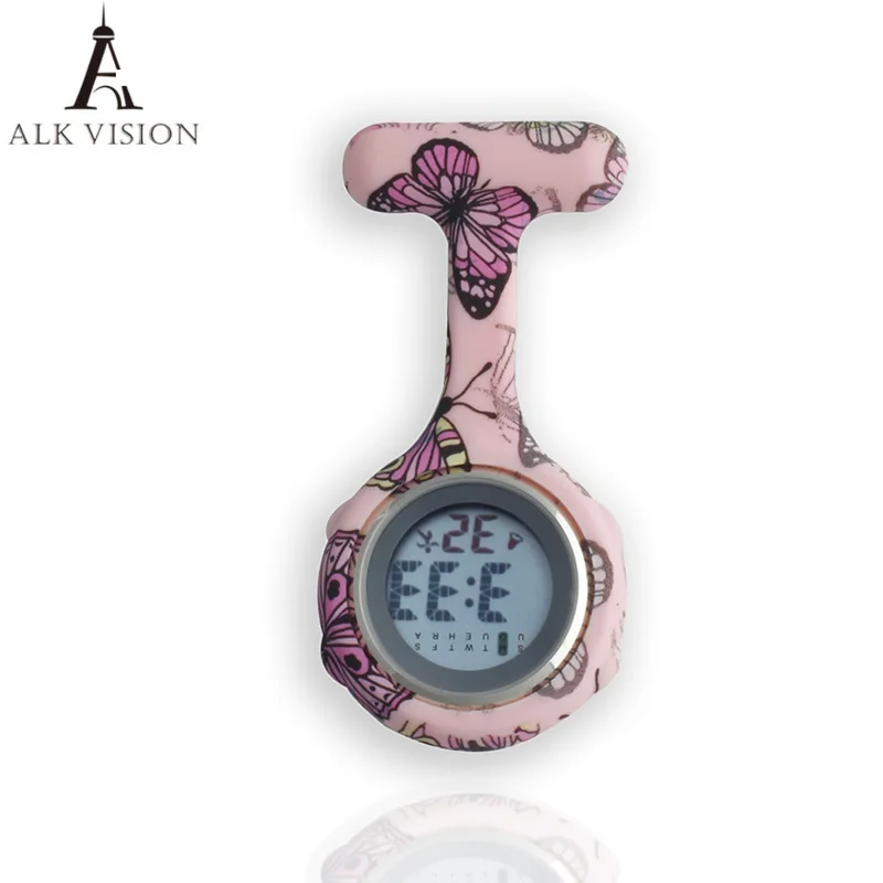 ALK Digital Silicone Nurse Watch 2020 Fob Pocket Watches Dog Paws Doctor Medical Hospital  Brooch Lapel Clock Brand Date Week