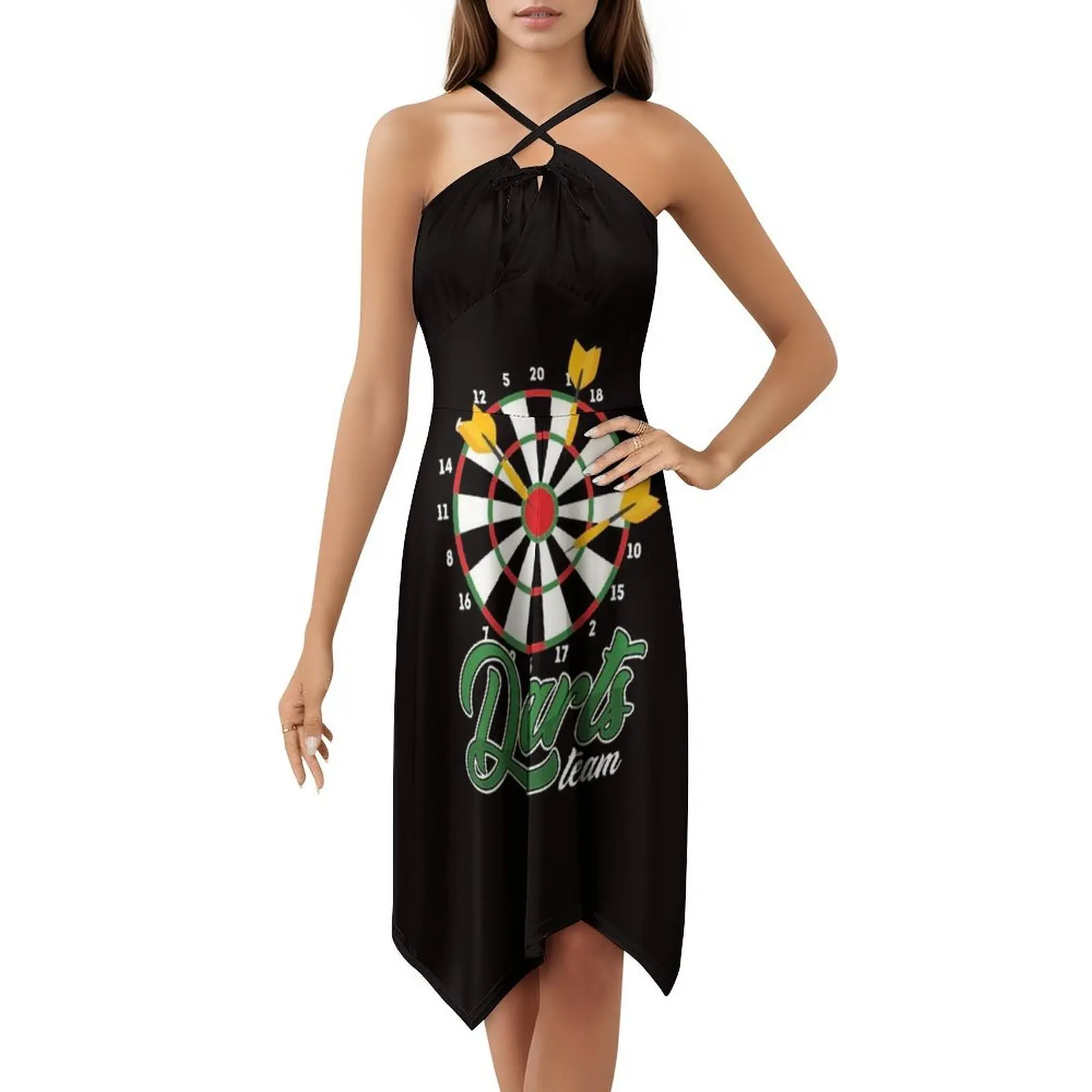 فستان Darts Team Dartboard Dartist Bullseye Target Dart Floral Smock للنساء للربيع والصيف فستان كاجوال لسهام السهام للحفلات