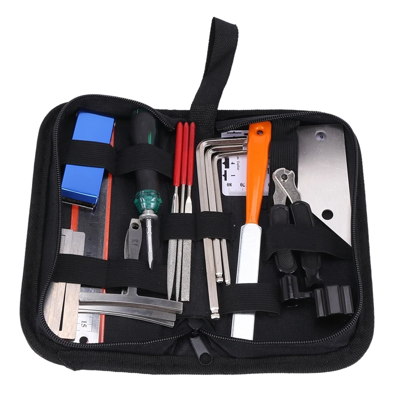 Gitaar Tool Kit Repareren Onderhoud Gereedschap String Organizer String Actie Ruler Gauge Meten Inbussleutel Set
