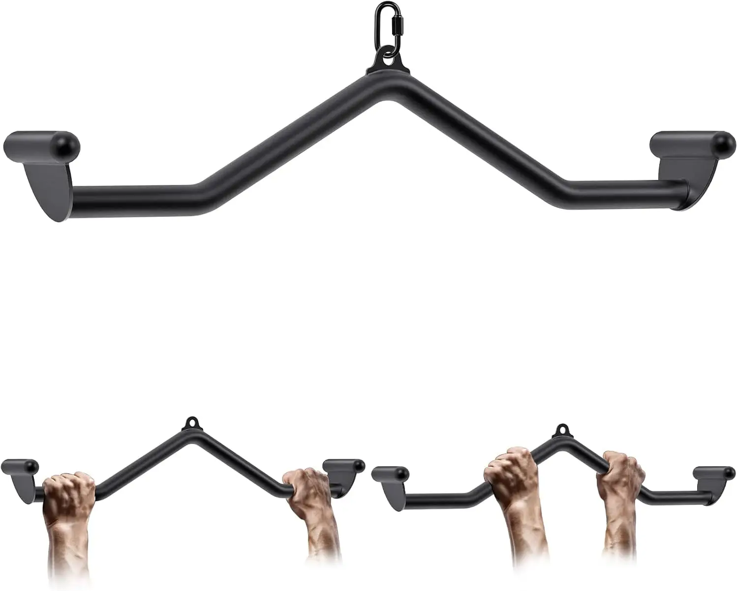 

Cable Machine Attachment Set: LAT Pull Down Bars, Rowing T-bar V-bar Grips for Strength Training, 5 Sizes
