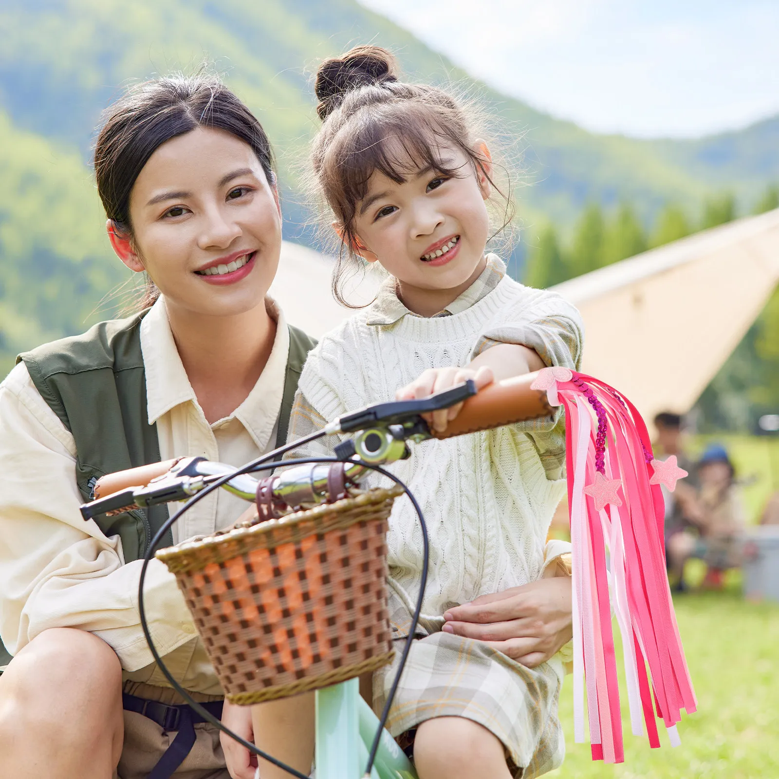 

1 пара лент для руля велосипеда/трицикла, разноцветные, легкие, забавные украшения, аксессуары для велосипедов
