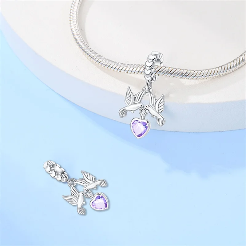 925 Sterling Silver Peace Dove World Peace Life Tree Charms Pendants Fit Qikaola 925 Original Bracelets DIY Anniversary Jewelry — zdjęcie 7