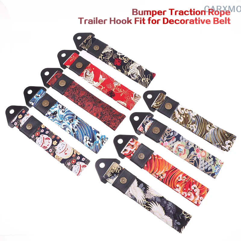 

Tow Strap Car Modification Sports Koi Red For Ancient Japanese style Bumper Traction Rope Trailer Hook Fit for Decorative Belt