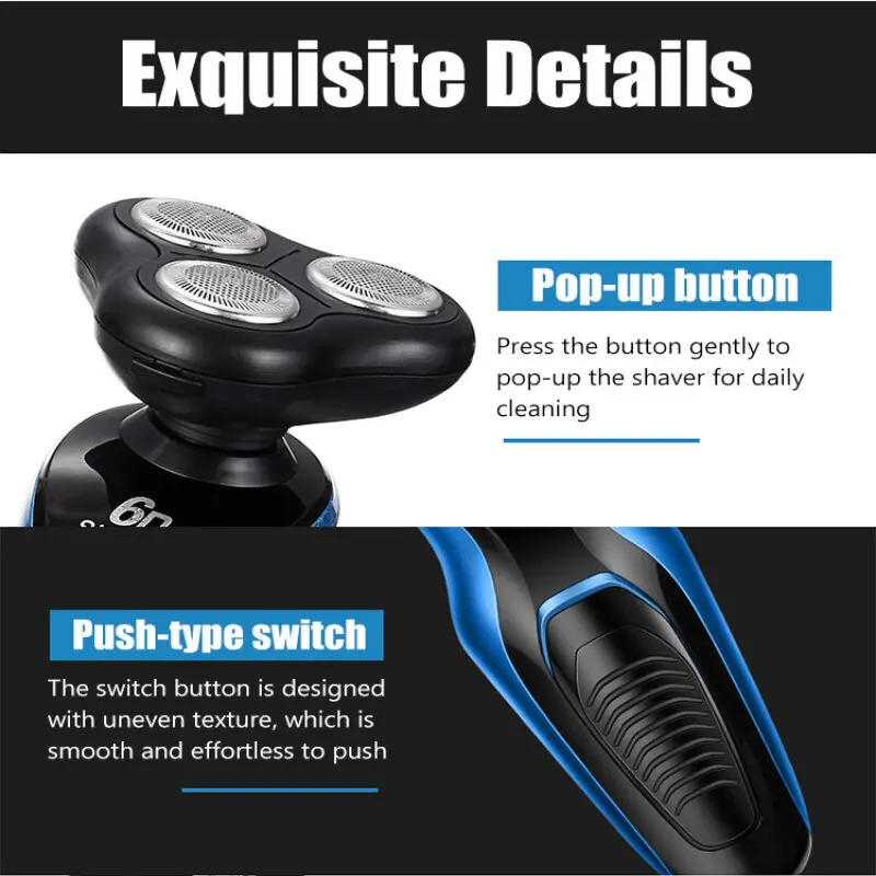 Электробритва, роторная бритва, перезаряжаемая бритва, эффективная и удобная электрическая бритва, триммер для бороды, машинка для стрижки мужчин, машинка для стрижки