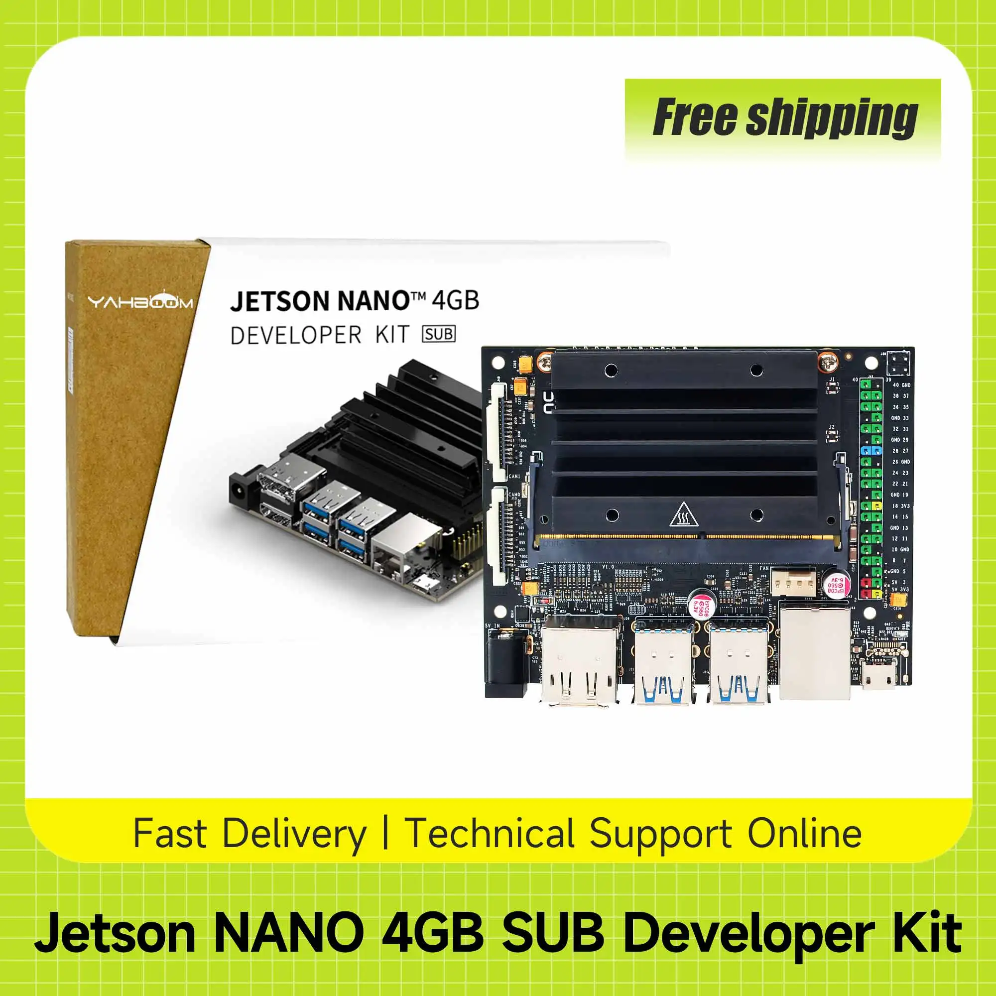 Jetson Nano 4GB Developer Kit Jetson NANO SUB Board For Artificial Intelligence Programming Deep Learn ROS2 Robotics