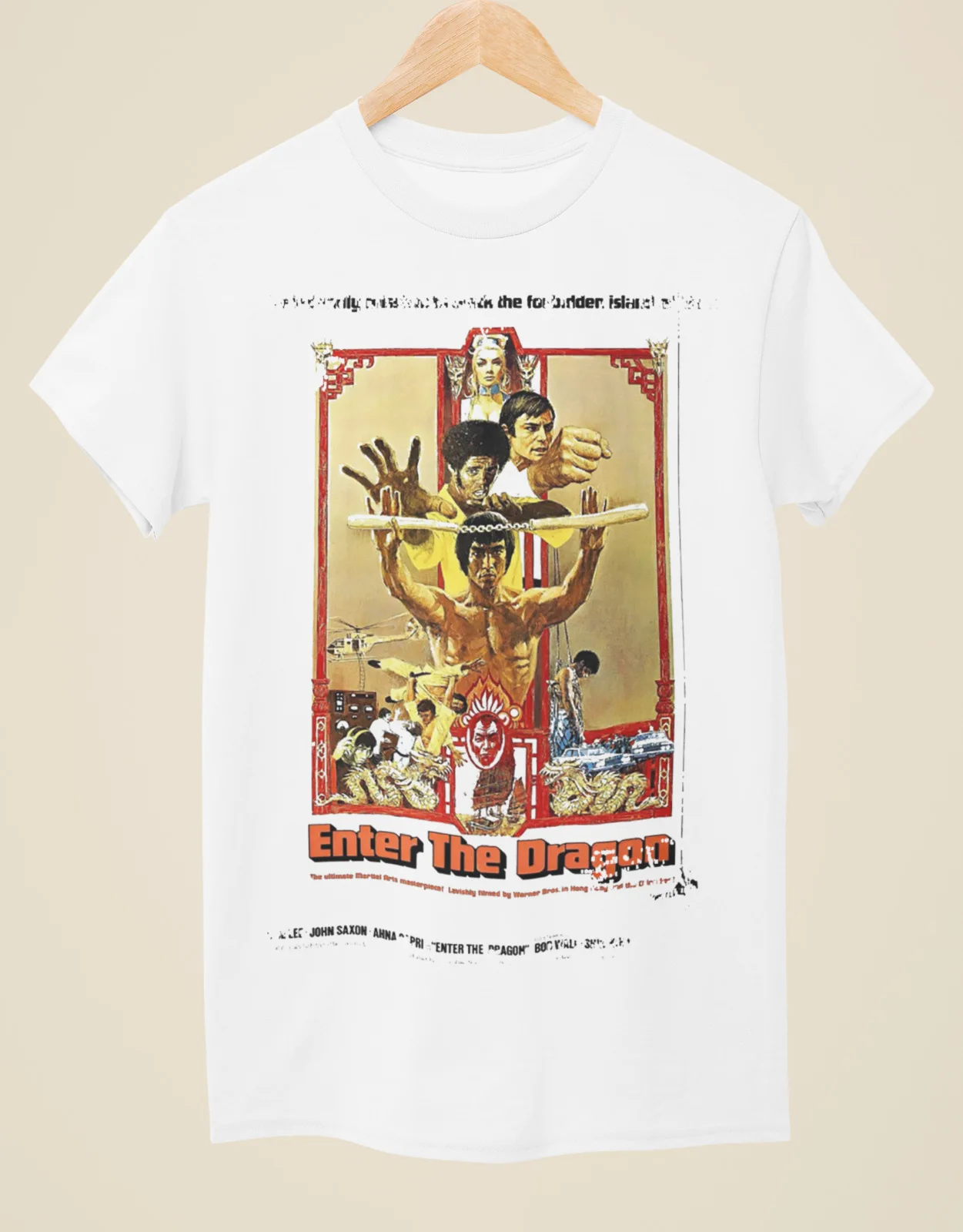 Enter the Dragon - Movie Poster Inspired Unisex White T-Shirt