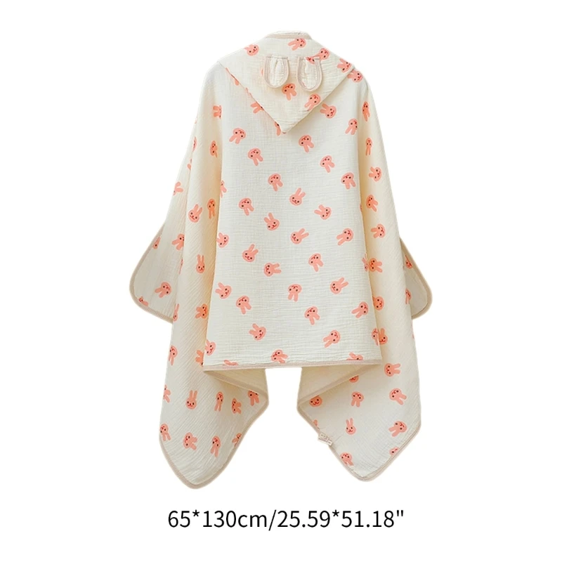 Soft Cotton Baby Hooded Towel Bath Towel for Boys Girls rabbit ear Bathrobe Sleepwear Kid\'s Clothing Floral Print Color ponchos