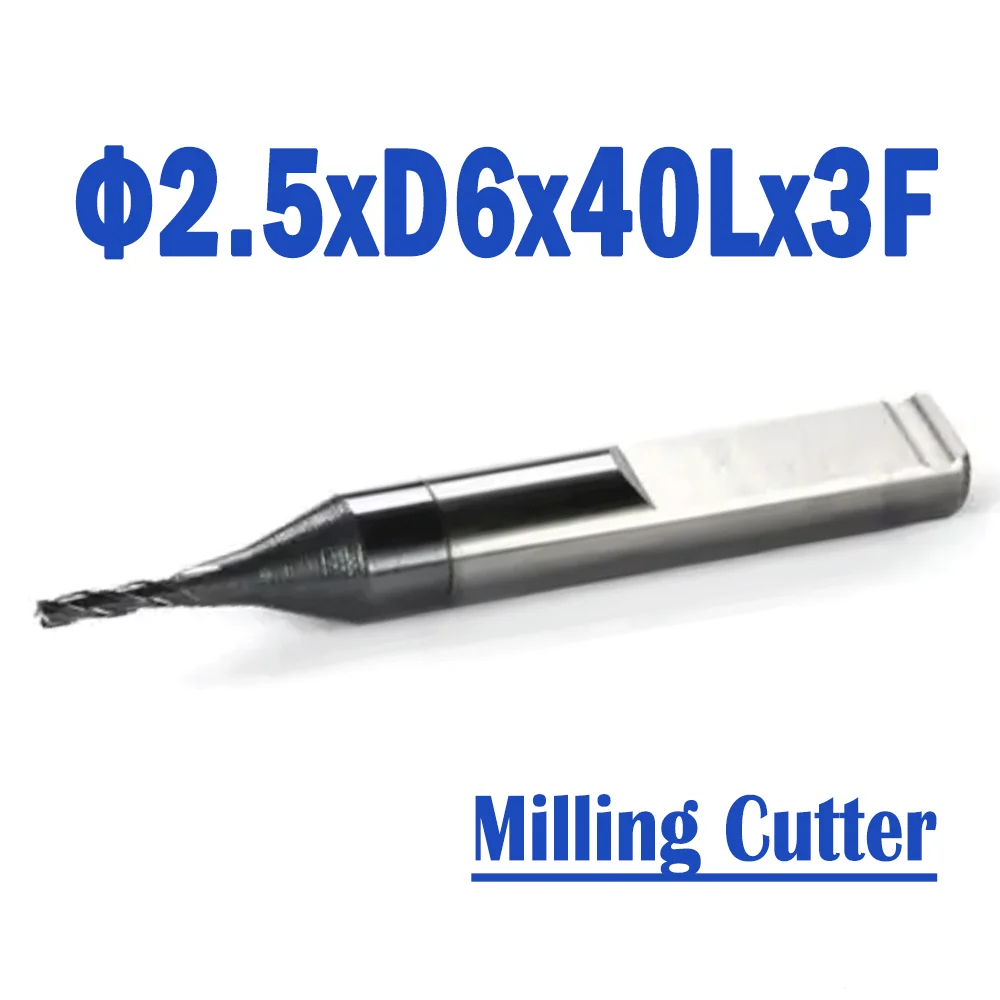 

2 Pcs/lot Φ2.5xD6x40Lx3F Raize 60 Series Pro SILCA Viper CNC Carbide Milling Cutter Key Machine Accessories