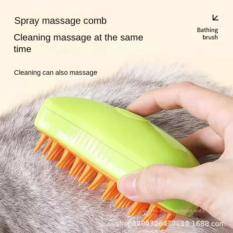 Cats Steam Brush Electric Water Sprayer Dog Brush Removes Pet Hairs Kitten Pet Comb Soft Silicone Hair Remover For Dogs Grooming