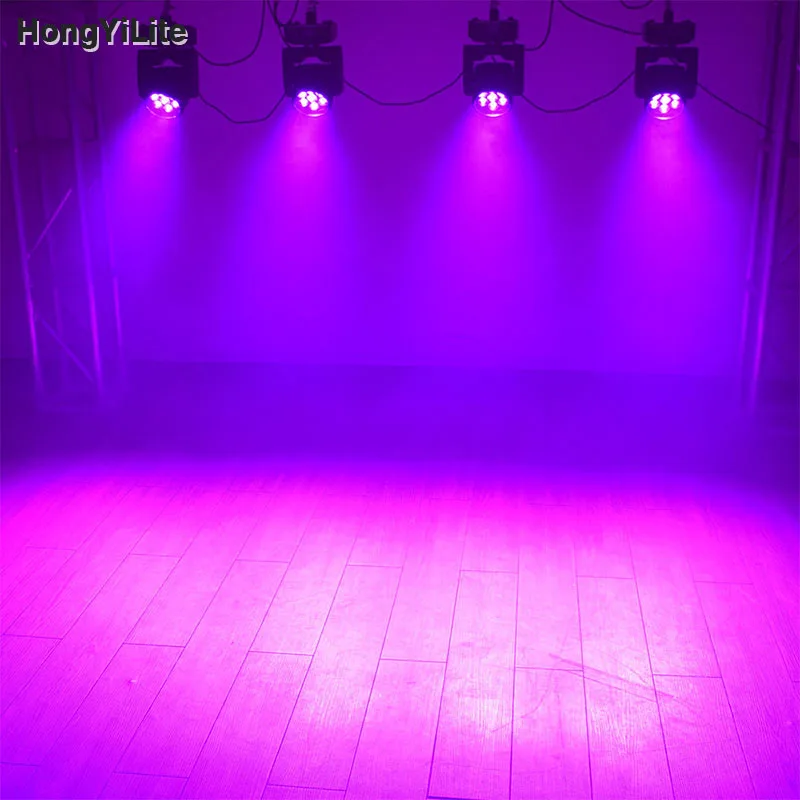 HongYiLite MINI Luz de lavado con zoom 7x12W RGBW 4 en 1 3-60 °   Zoom Beam DMX512 Control de sonido para escenario, boda, fiesta, DJ, Club, evento