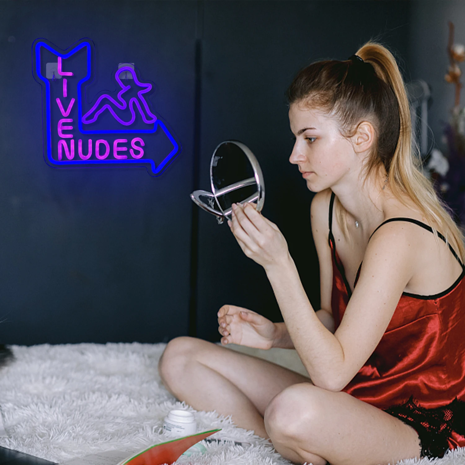 Nus Live Girl Neon Sign Led Neon Light Sinal para Homem Cave Beer Hotel Pub Bar Sala de Recreação Decoração Da Parede USB Alimentado Partido Neon