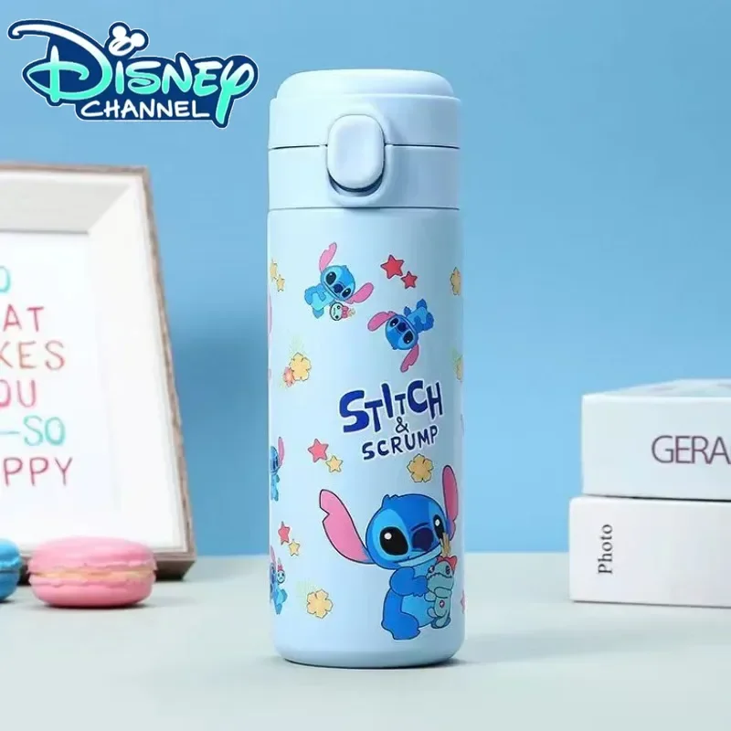 

420ML Disney Cartoon Stitch Winter Thermos Cup for Students Kids Large Capacity 304 Food Grade Stainless Steel Thermos Bottle