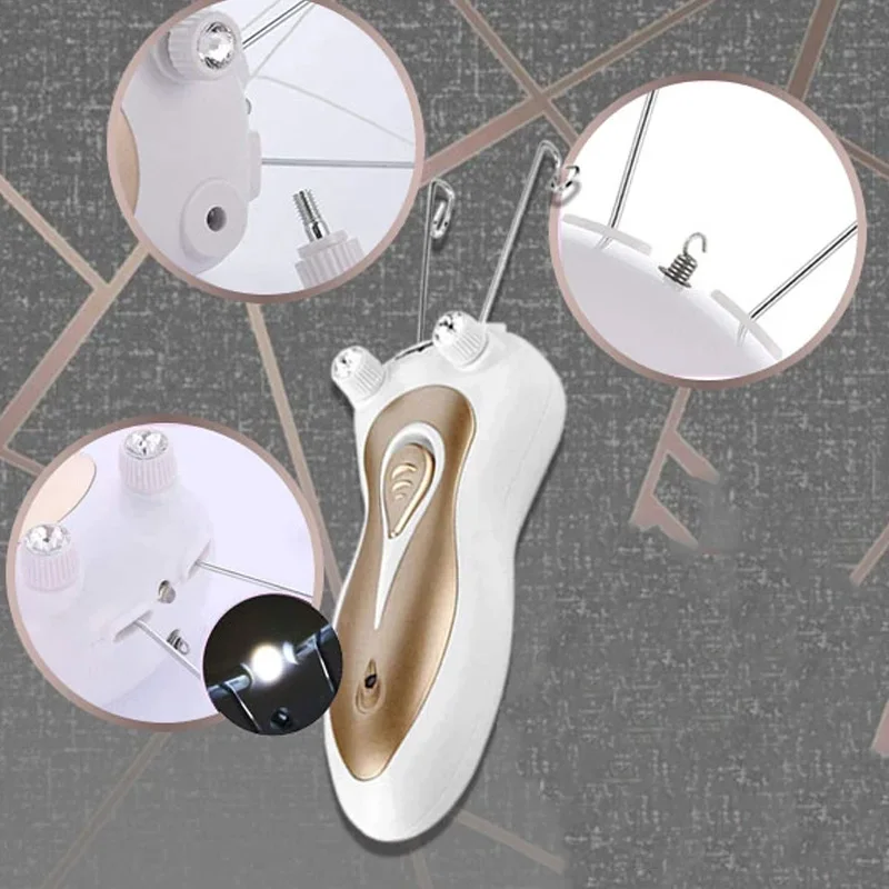 حار الكهربائية النساء لنزع الشعر الرجال الجسم الوجه الساق الرقبة مزيل شعر الوجه لسيدة مع خيط القطن ماكياج أداة التجميل