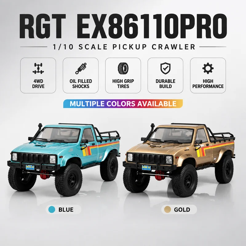 Rgt Rc Crawler Ex86110pro Brushless 1 10 Scale 4wd Simulated Pickup Truck Off Road Rock Climbing Vehicle For Hobby Enthusiasts