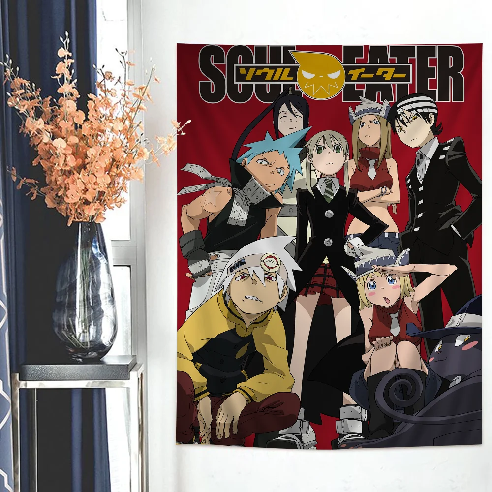 

Soul Eater Cartoon Tapestry Hippie Flower Wall Carpets Dorm Decor Art Home Decor