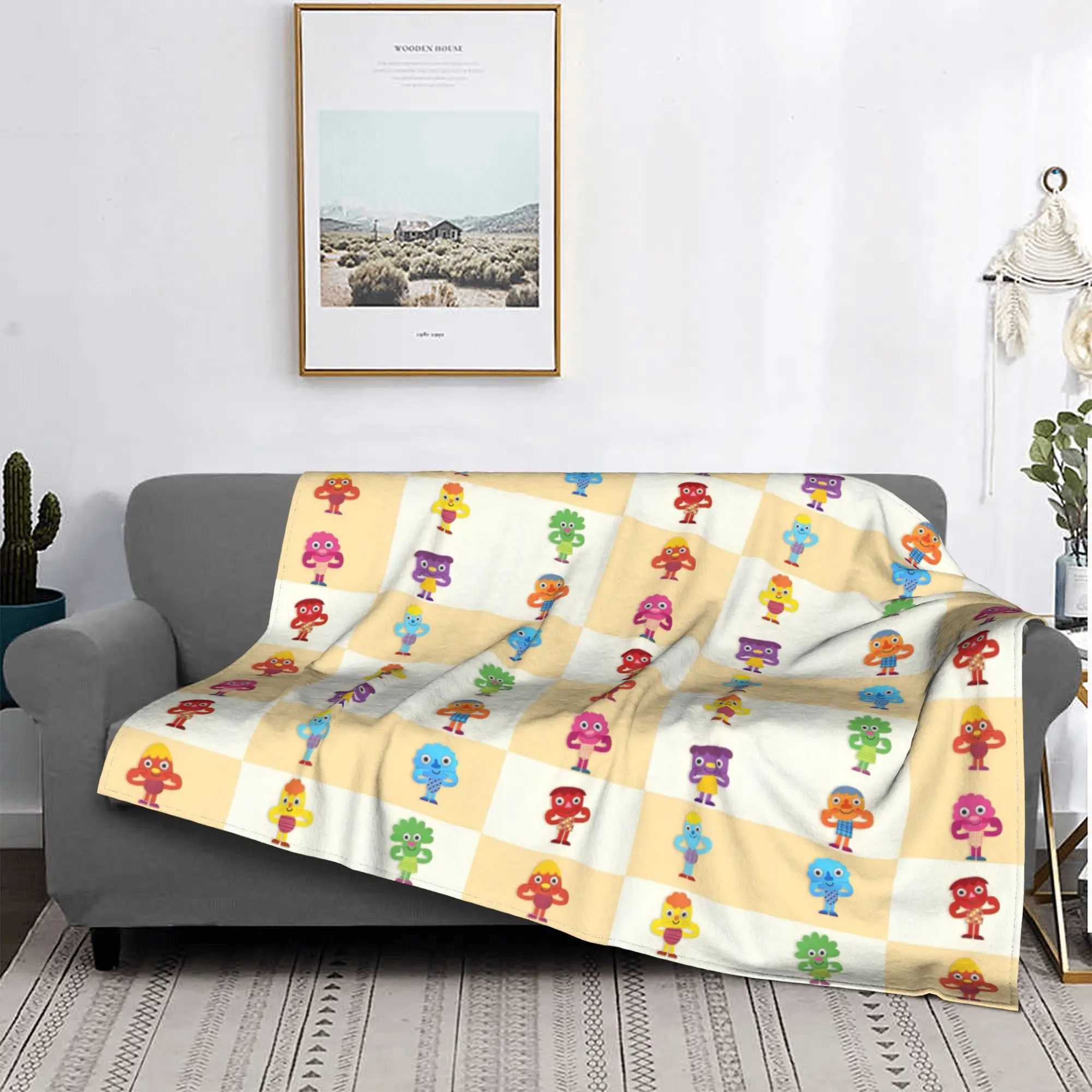 بطانية محبوكة بسيطة للغاية ، معكرونة صغيرة وبنات ، دافئة فائقة النعومة ، أغاني الحضانة ، بطانيات رمي الفانيلا ، سفر الطائرة #1