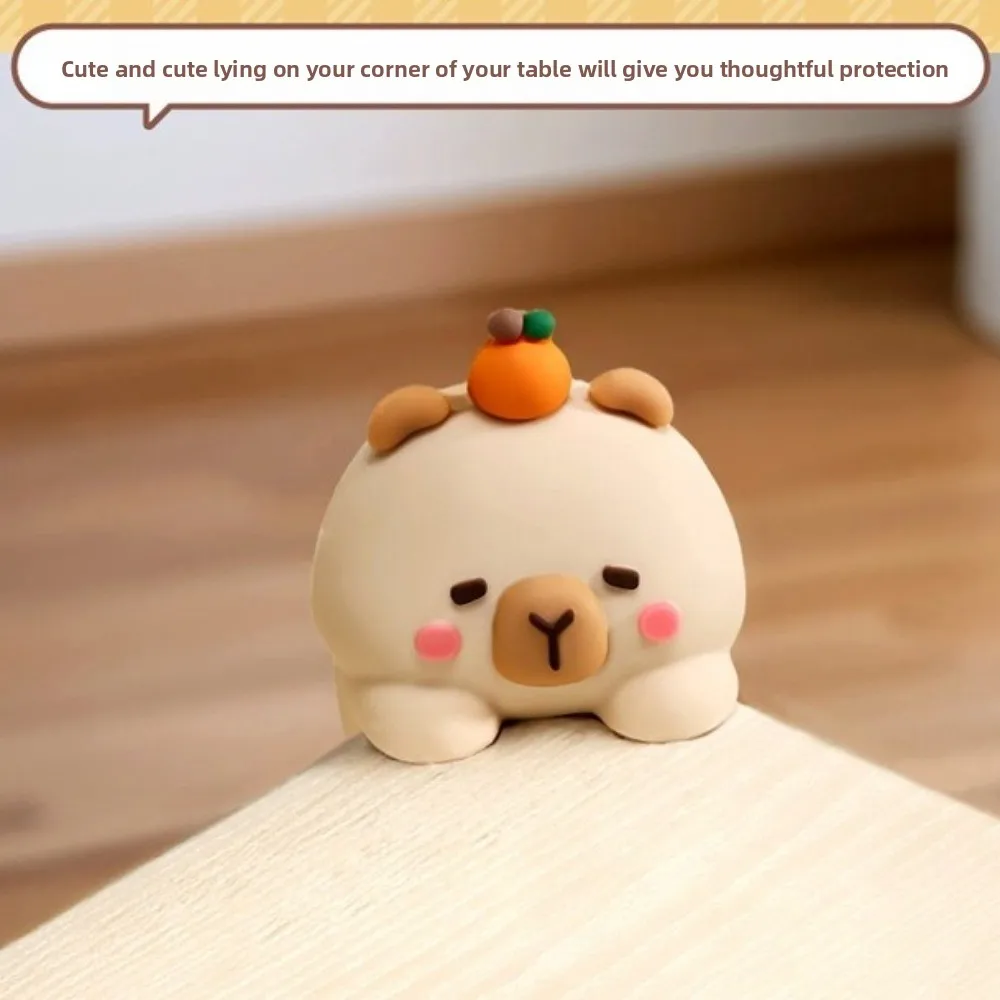 

2pcs Silicone Desk Corner Protectors Anti-collision Easy to Install Safety Protector Soft Cartoon Animals Table Corner Cover