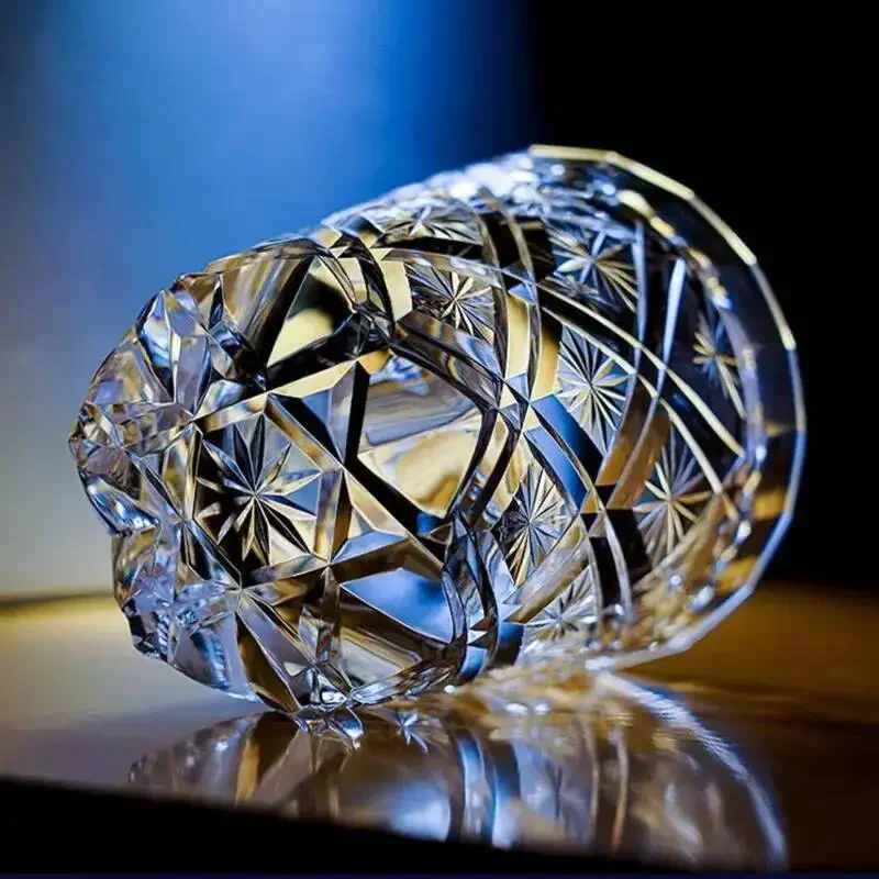 Fussy Flower Whisky Cup Advanced Feeling Crystal Glass Wine Tumbler Carving Vintage Chivas XO Brandy Beer Mug Art Glassware Gift