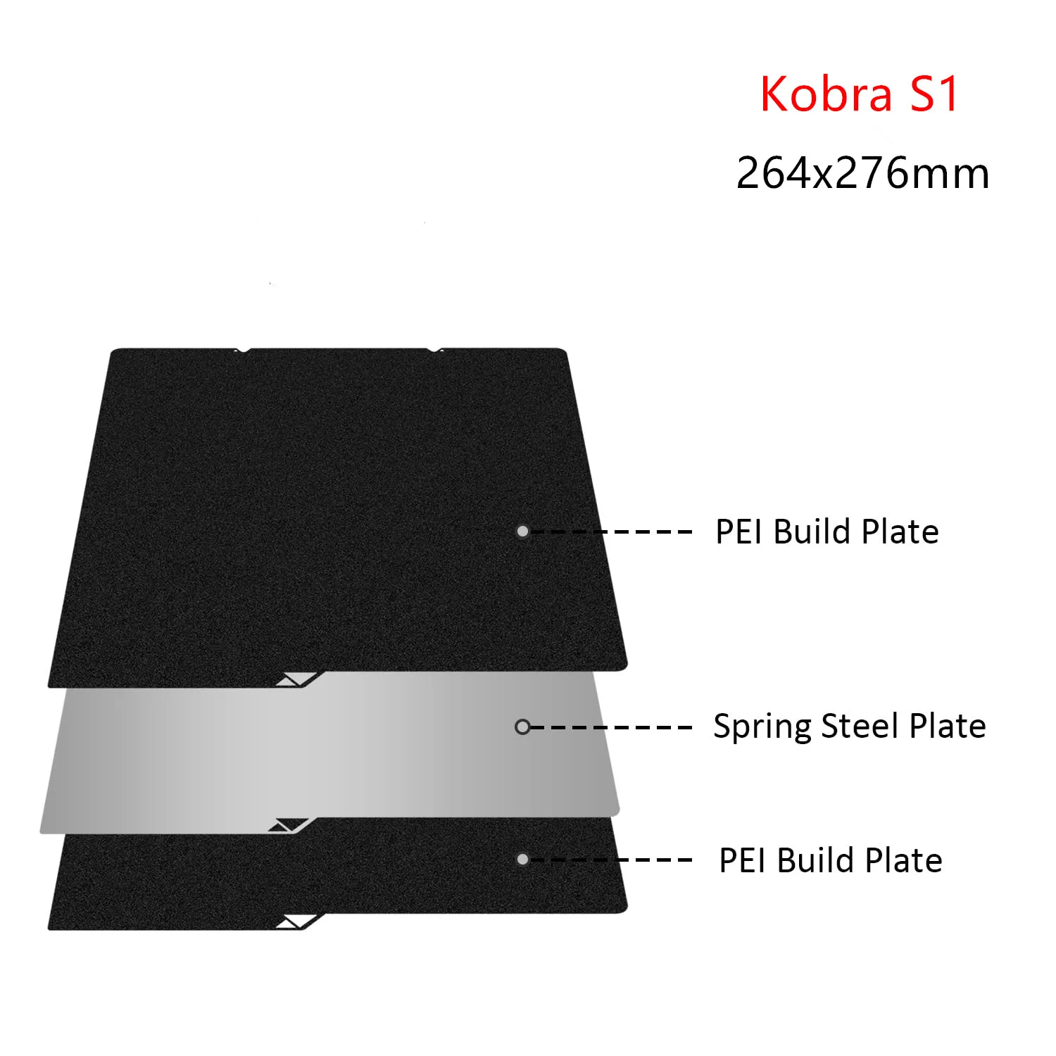 

Black PEI Build Plate for Anycubic Kobra 3/Kobra S1 3D Printer Double Sided Textured PEI Spring Steel Sheet Flexible Print Bed