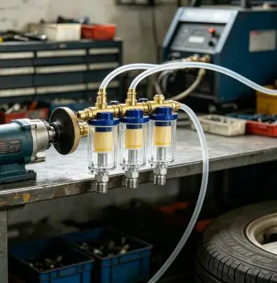 8PC Spray Tool Water Filter Grid Assembly with Copper Plated Ferrules for Inner Thread Applications in Industrial Use