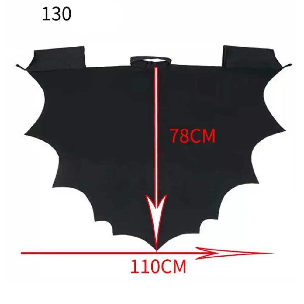 Unisex Halloween schwarz Fledermaus Flügel Umhang Kostüm mit Patch für Kinder Jungen Mädchen Vampir verkleiden Accessoires Cosplay Kostüm