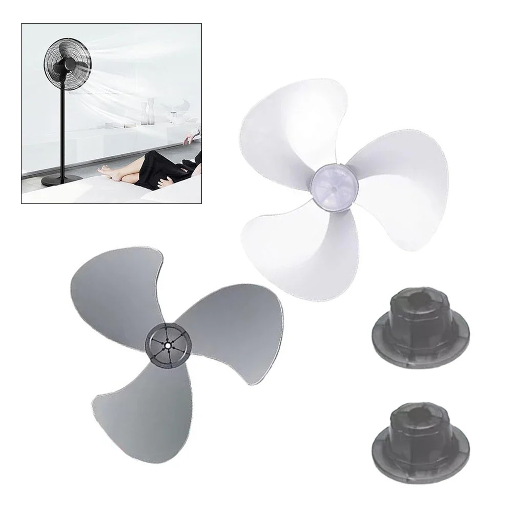 Replacement Fan Blades For Pedestal Fans 16 Inch With Nut Cover Secure Installation Aerodynamic Design For Quiet Air Circulation
