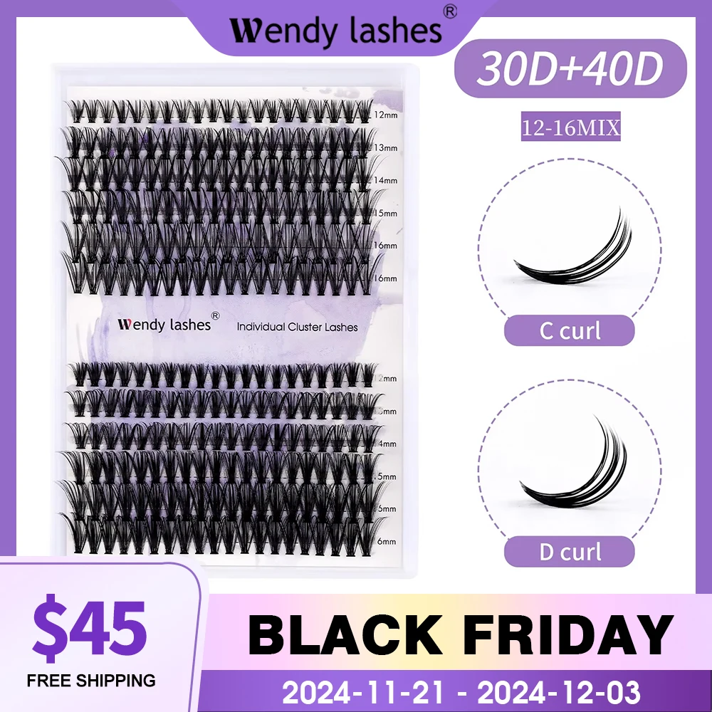 Wendy Lashes Clusters Individual Lashes Extension 50/60/80D Natural Faux Mink Eyelashes 3D Professional FauxEyelash supplier