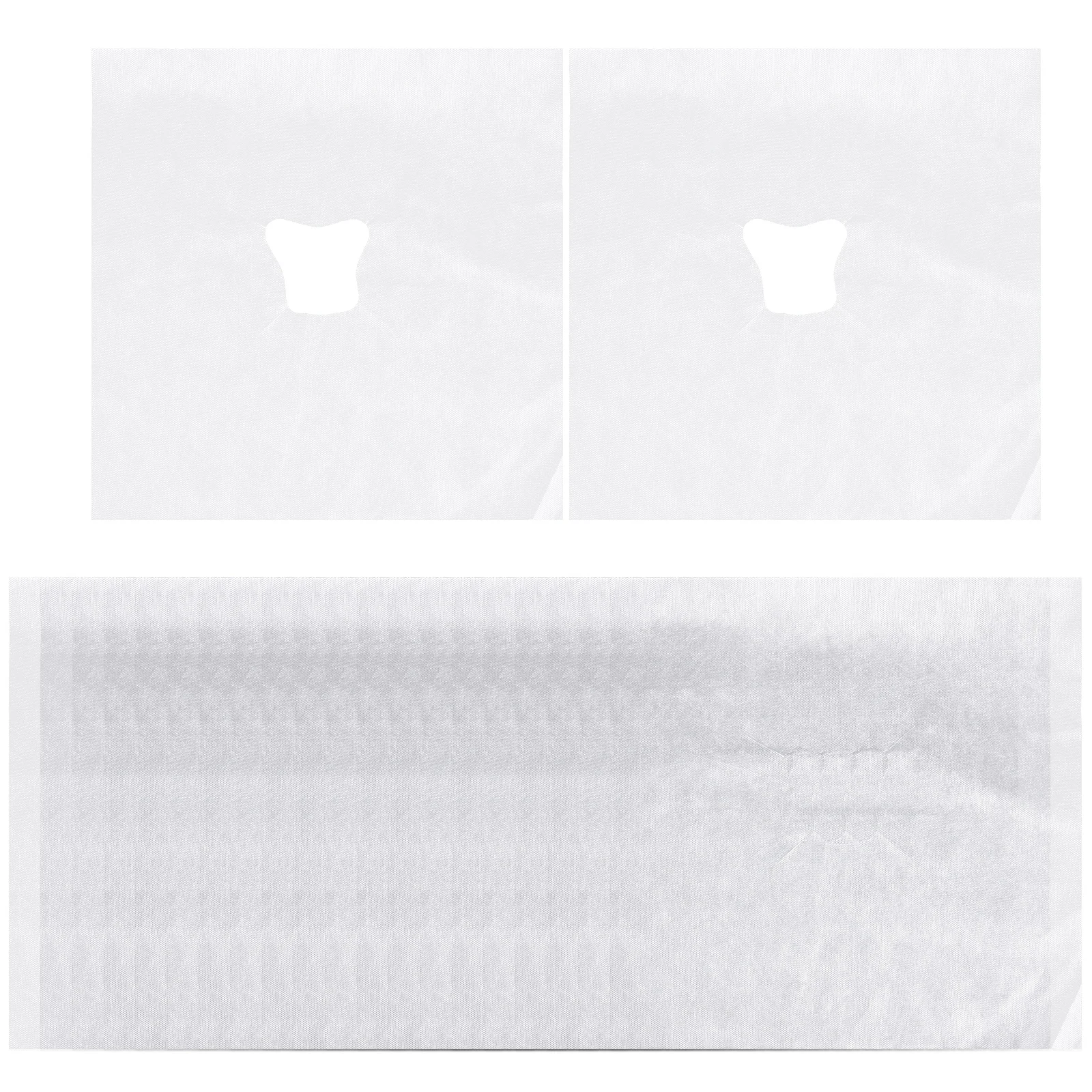 

100 Pcs Face Massage Covers Non Woven Spa Accessories Face Headrest Covers Hole Towels Salon Massage Tools Relaxation
