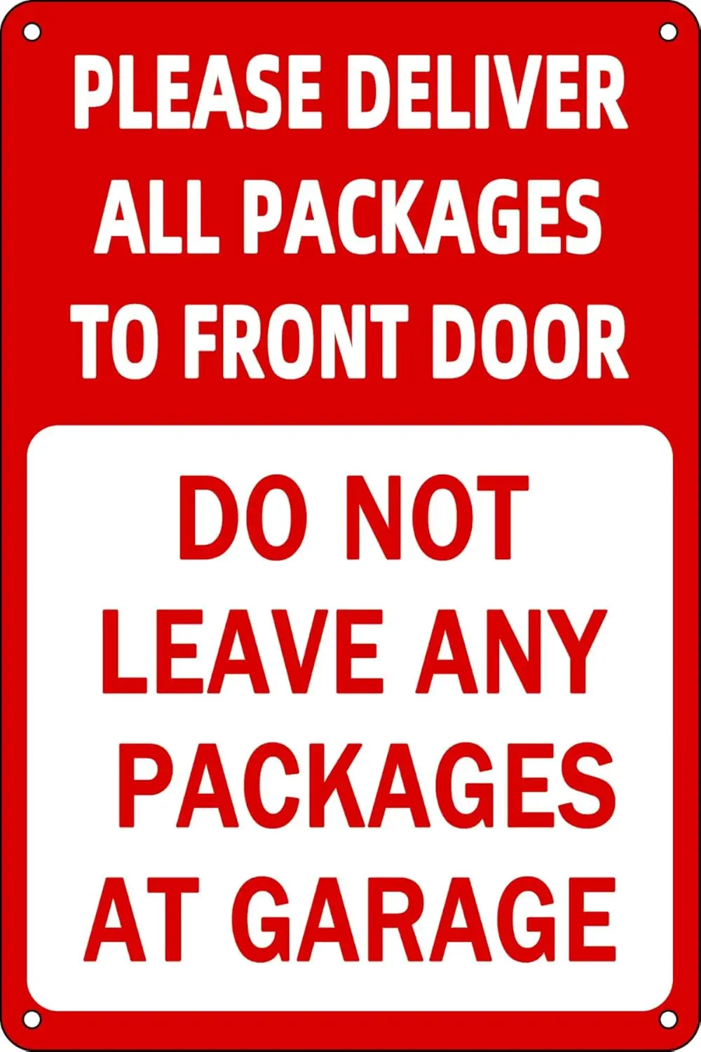 Warning Metal Tin Sign Deliver Packages to Front Door Notice Sign Wall Art Decor Plaque for Home Gate Farmhouse Outdoor Yard Sec