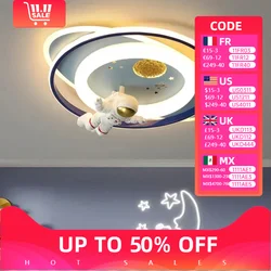 Astronaut Ceiling Lights Kids Room Boy Girl Bedroom Chandelier Princess Spaceman Rocket Rabbit Children's Lamps Home-appliance