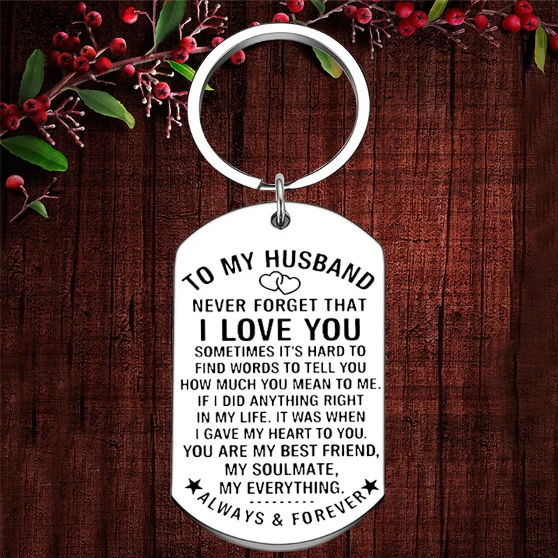 

Charm Anniversary Husband Gifts Keychain Pendant Fiance Bridegroom Key Chains never forget that I love you Couple Gifts