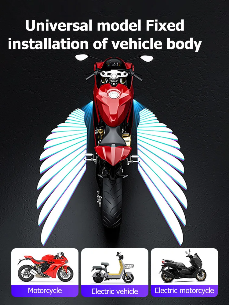 2 Stuks Motorfiets Led Onderlichaam Licht Projector Ghost Engel Wings Laser Licht Lamp Auto Motorfiets Accessoires 72Cm