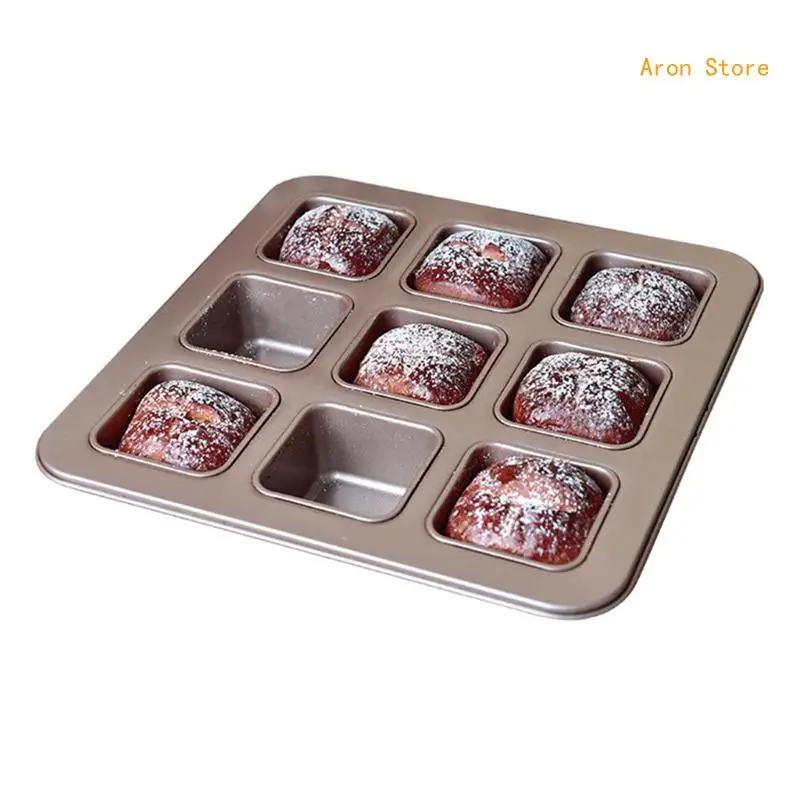 

Loaf Pan Brownie Cake Pan 9-Cavity Non-Stick Square Pan Bakeware H3CF