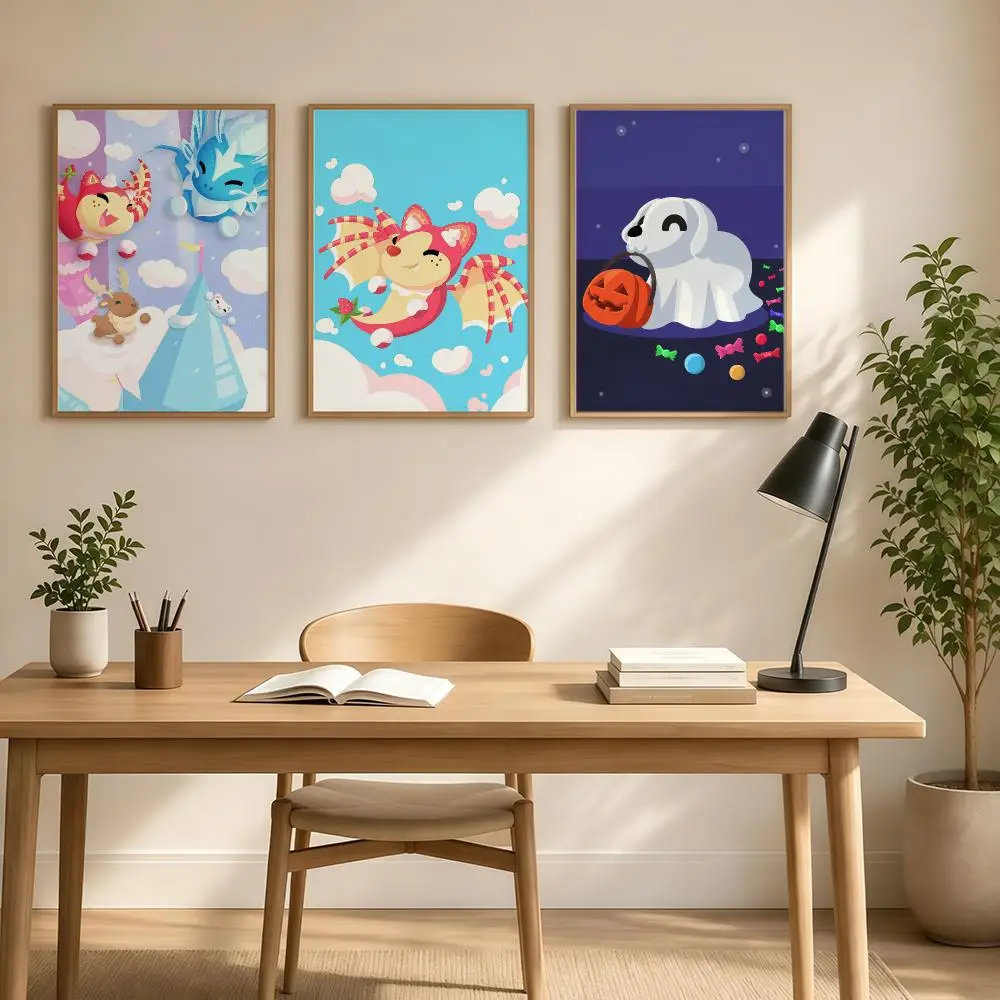 Cute Game A-Adopt M-Me! Poster Aesthetic Poster Print Wall Decor HD For Living Room Bedroom Home Office Gift Wall Art