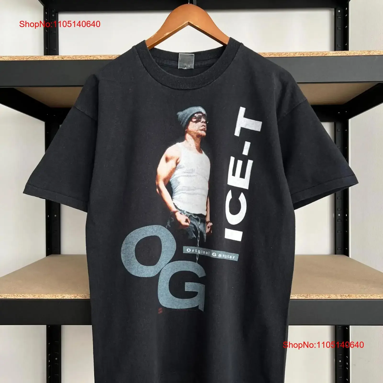 قميص عتيق 1991 Ice T OG أصلي للعب العصابات الراب الأسود Sz L عتيق مغسول قليلاً جرافيك متعدد الاستخدامات ناعم للجنسين
