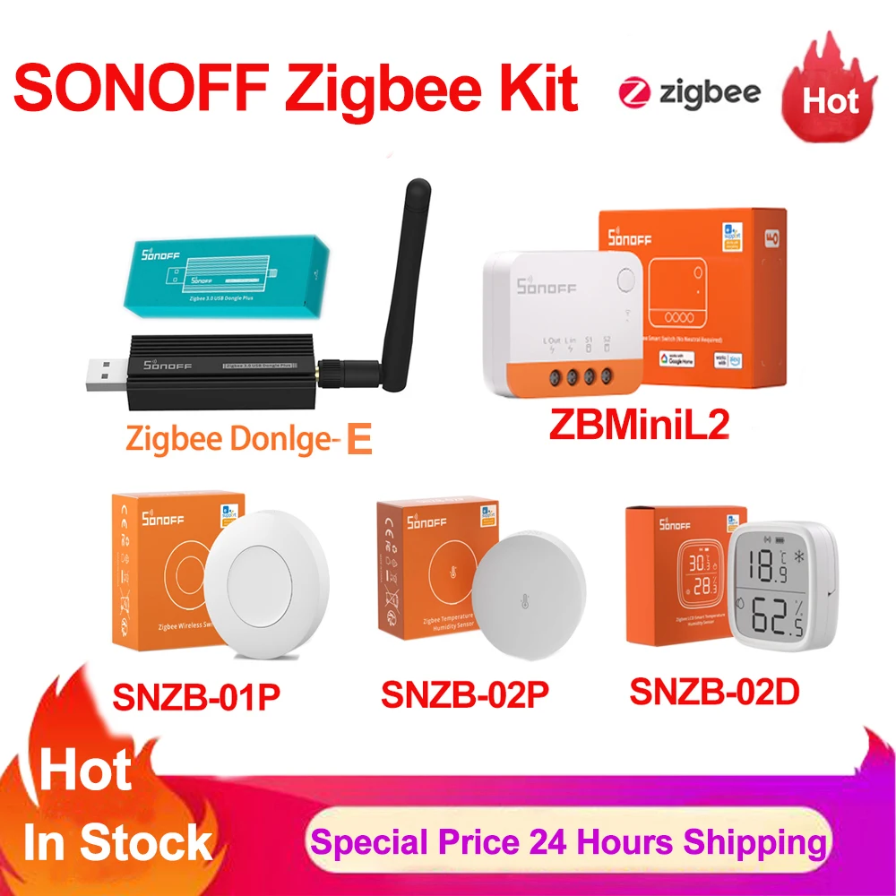 

Sonoff Zigbee 3.0 USB Dongle E Universal Zigbee Hub Gateway Bridge SNZB01P SNZB02P Zigbee Sesnor ZBMINI-L2 SNZB02D Via eWelink