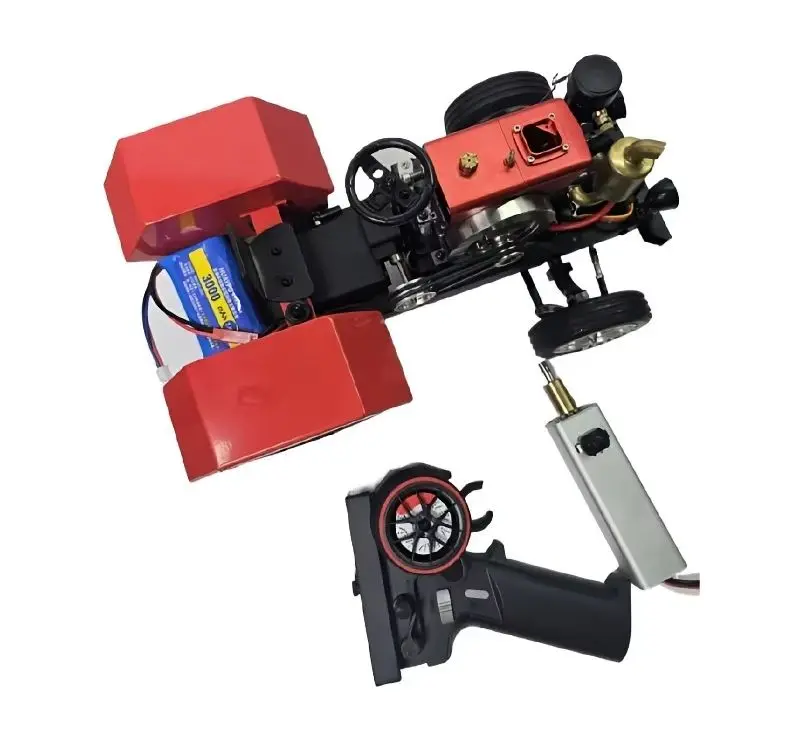 Tractor Four-wheel Model Engine Car Engine Remote Control RC Toy Cute Mini Four-wheel Horizontal Bar Model