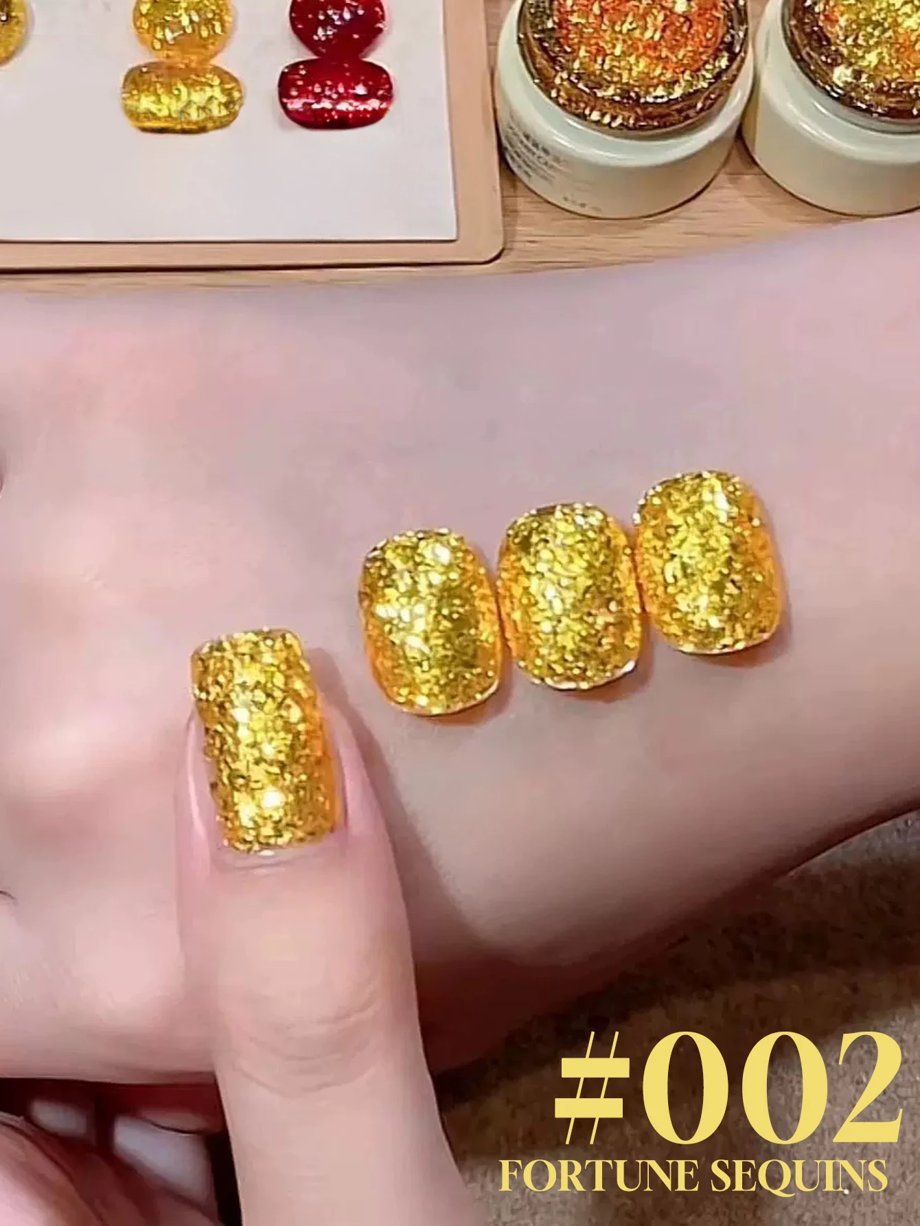 1-6 Stück 15 ml Herbst Nagel Glitzer Gold Glitzer Gel Nagellack UV LED Aushärtung Urlaub Damen Geschenk Nail Art Tägliches Zubehör DIY Set