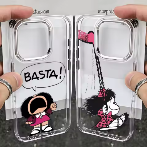 Cute Cartoon Mafaldas Phone Case for Samsung Galaxy S25 S24 S23 S22 S21 S20 Note20 FE Ultra Edge Plus 4G 5G Transparent Soft