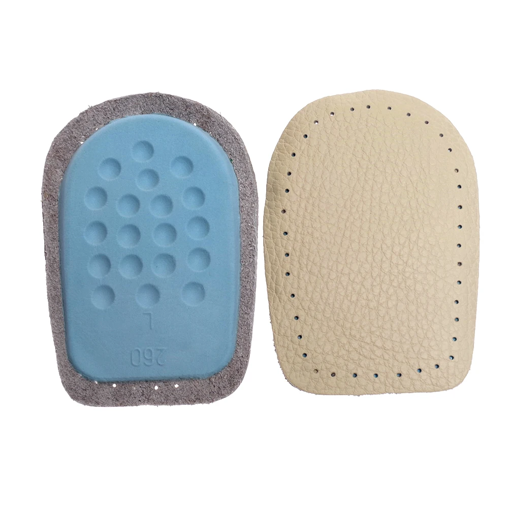 Leather Cowhide Rear Half Pads Cushion Heel Insoles Massager Inserts Heel Pain Relief Comfortable Increased Men and Women Shoes