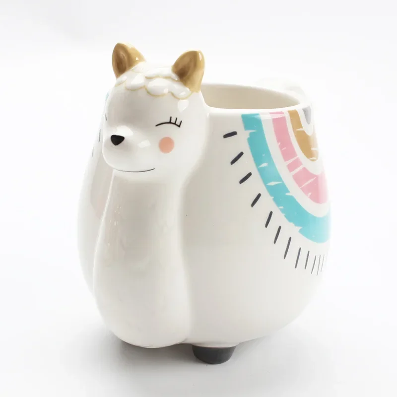 Nordic Style Ceramic Cup Daily Use Mug Animal Alpaca  Cat  Panda  Special-shaped Cup Leisure Birthday Gift Water Cup Craft Gift