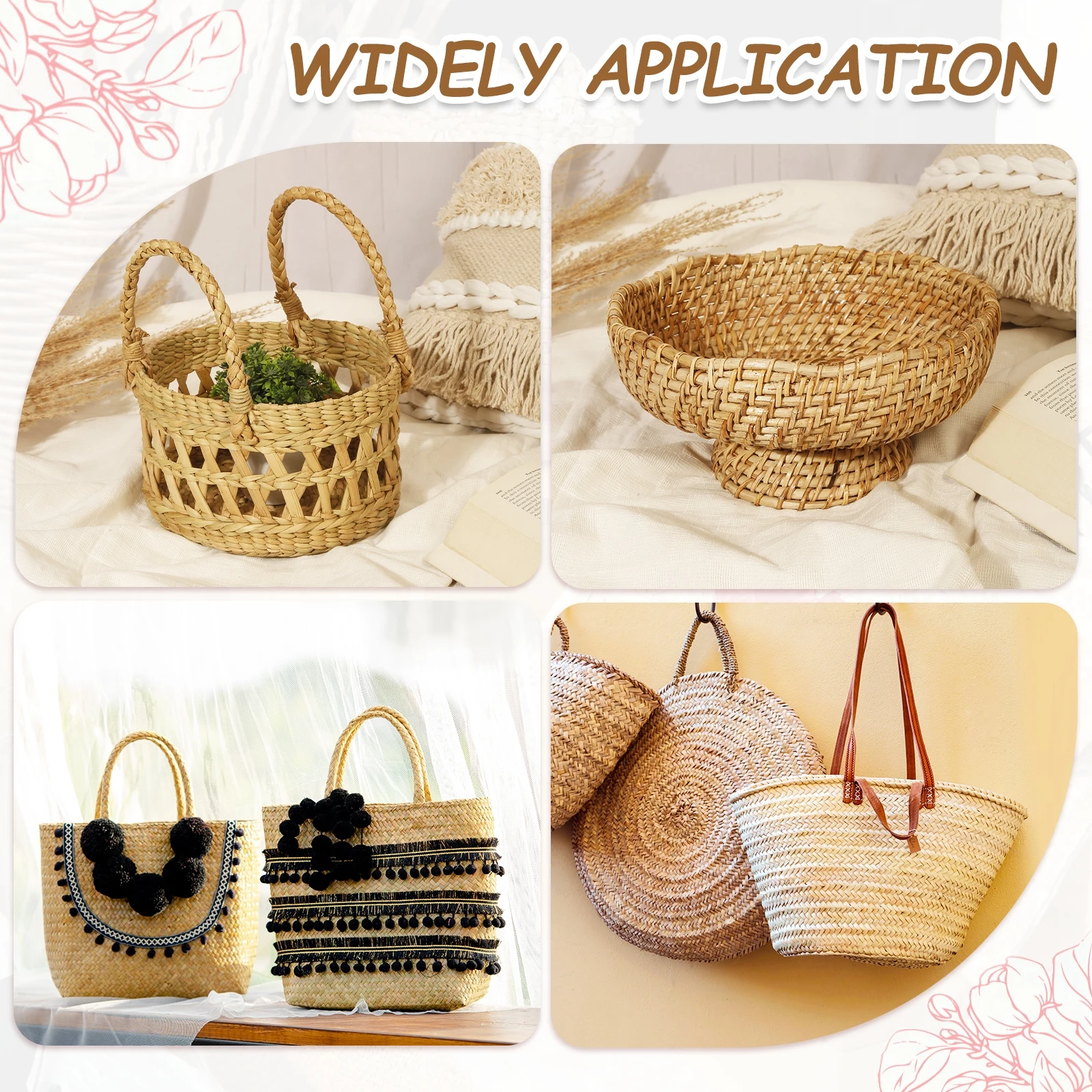 27.3 Yards x 0.6" Paper Rattan Weaving Cane 12-Ply Paper Rattan Weave Basket Weaving Supplies for DIY Home Kitchen Basket Crafts - Image 6