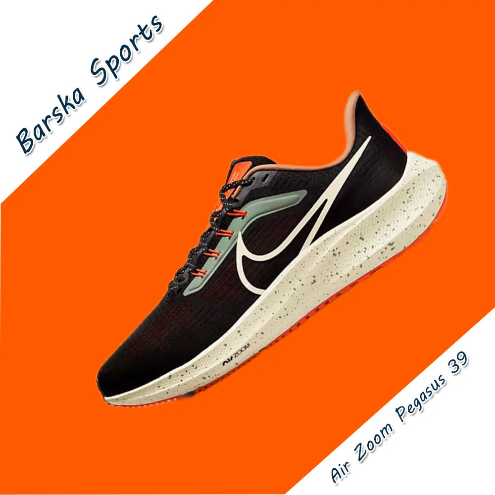 Nike Air Zoom Pegasus 39 Low Herren- und Damen-Sneaker, Herbst, leichte, dämpfende Laufschuhe, bequem, Schwarz und Orange