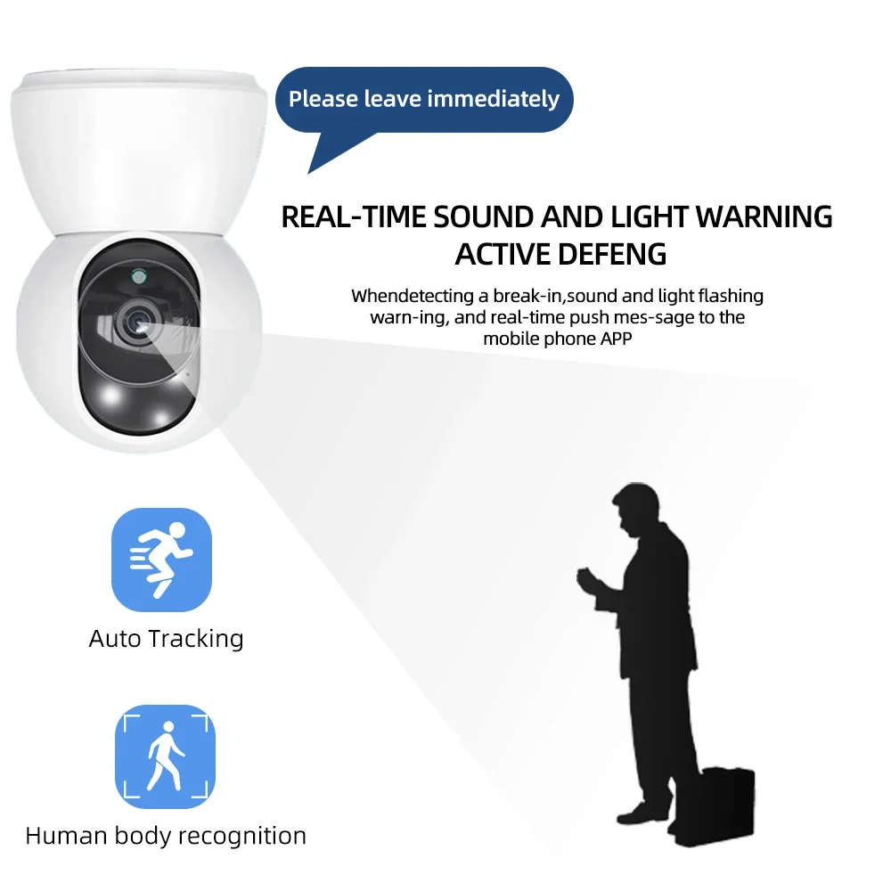 Tuya Smart Life-cámara de seguridad IOT WiFi, 4MP, Control remoto de puerta, visión nocturna IR, Detector de movimiento PIR, alerta antirrobo para hogares